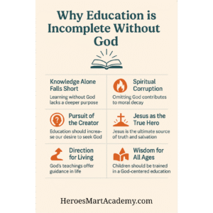  A visual representation of how education is incomplete without God, showing earthly knowledge vs. eternal wisdom